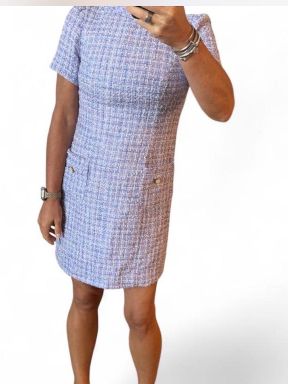 Lilly Pulitzer Tiessa boucle Classic Lavender Tweed Sheath Dress - Women - Picture 3 of 7